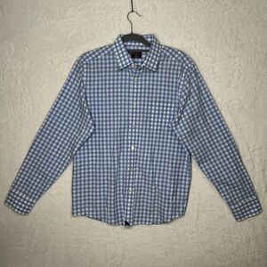 UNTUCKit Button Up Blue White Plaid Long Sleeve Shirt Men’s Large